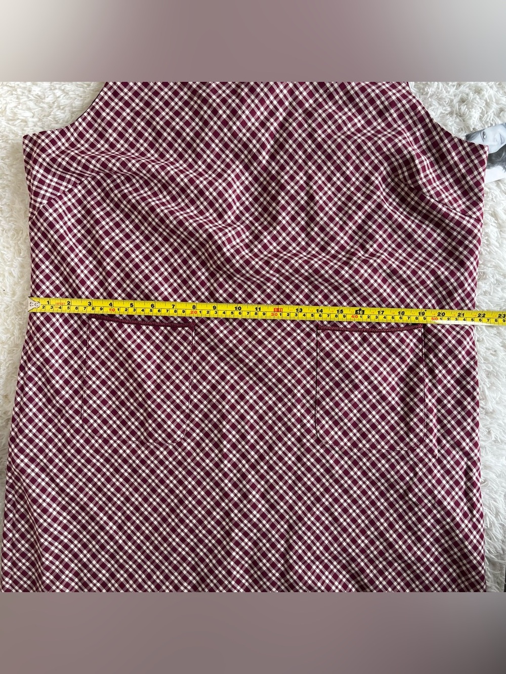 Vintage Jaclyn Smith burgundy plaid dress with pockets - Picture 7 of 7